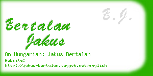 bertalan jakus business card